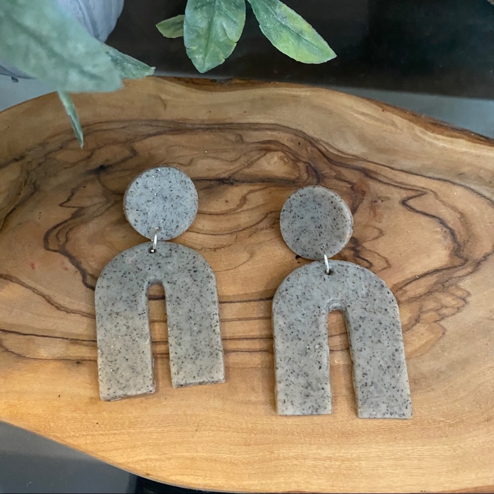 Handmade Clay Earrings - Sticks & Stones Series - Picture 1 of 4